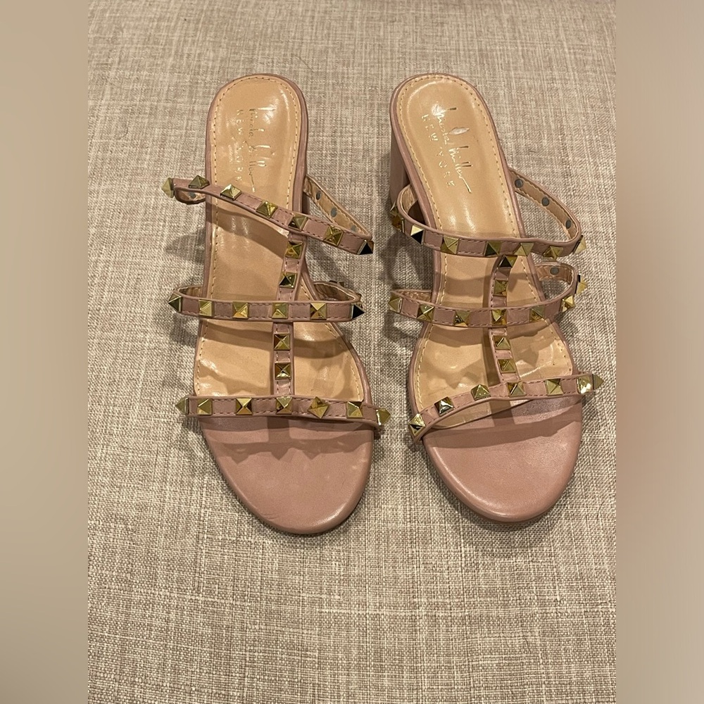 Nicole Miller Women's Pink Studded Sandals